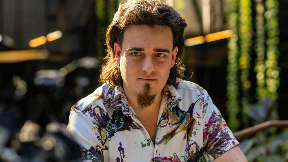 Palmer Luckey, founder of Anduril Industries, during an interview on "The Circuit with Emily Chang" at Anduril's headquarters in Costa Mesa, California, US, on Thursday, Dec. 14, 2023. Anduril recently beat several legacy defense players in a contest for a major contract to develop an unmanned fighter jet for the US Air Force and is now valued at $8.5 billion. Photographer: Kyle Grillot/Bloomberg via Getty Images